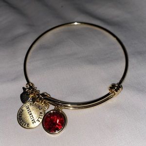 ALEX & ANI July Birthstone Ruby Bangle in Gold